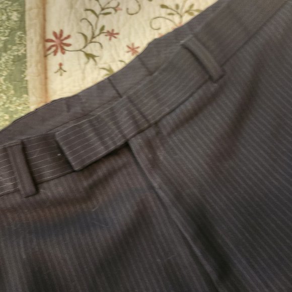 MEN'S PERRY ELLIS PORTFOLIO BLACK PINE STRIPPED PANTS SIZE 36 S - Picture 5 of 9
